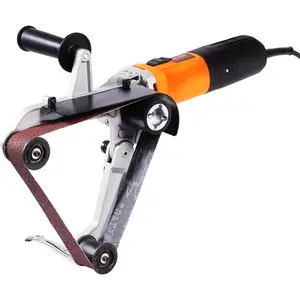 VEVOR 1000W Pipe Belt Sander, 6-Speed Tube Polisher 1100-3200rpm, Handheld Grinding Sanding Tool with 3PCS Sanding Belts, Ideal for Rust Burnishing Finishing Removal