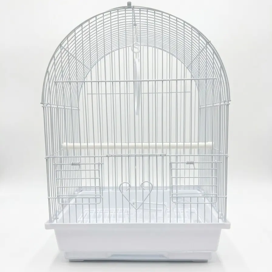 Small Bird Cage with Dome Top and Pull-Out Tray - Comfortable Home for Birds