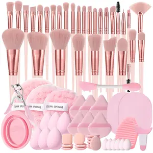 70-Piece Makeup Brush Set, Soft Bristle Powder Brush Blush Eyeshadow Sponge, All-In-One Beauty Tool Kit, Essential Cosmetic Brushes