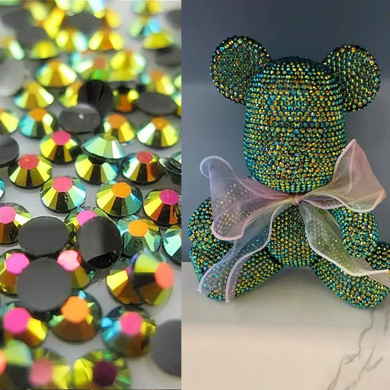 DIY Glitter & Laser Powder with Sparkling Craft Rhinestones, Faux Candy Beads - Ideal for Creative Arts & Decoration, Colorful Assortment for Enhanced