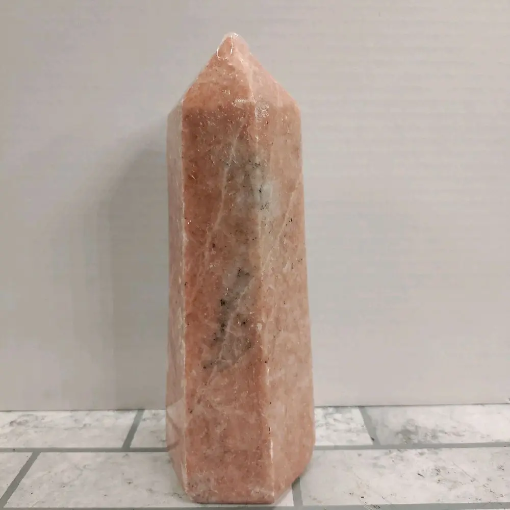 8" Natural Sunstone Crystal Tower - Healing Crystal Decor for Meditation, Energy Balancing