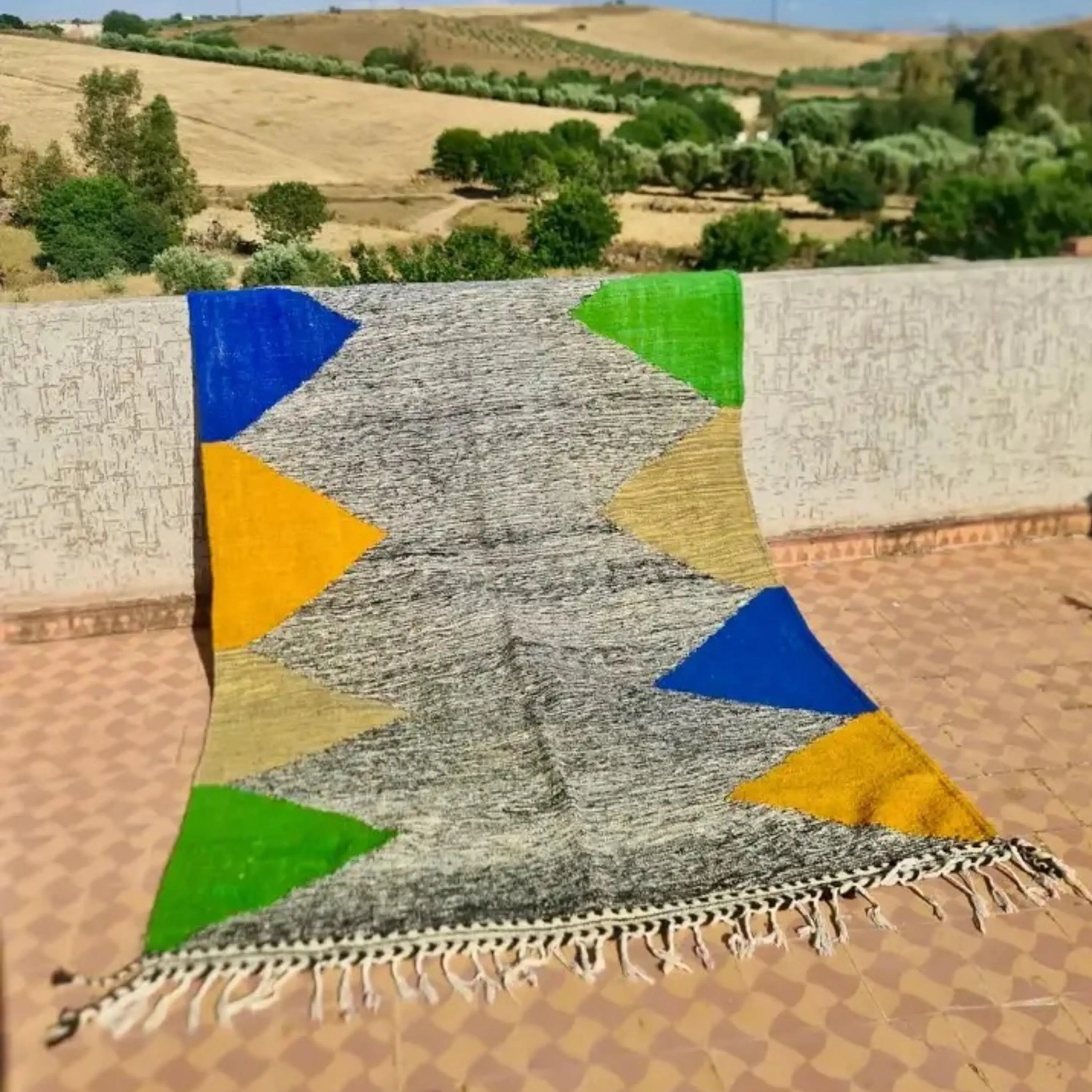 Handmade Moroccan Berber Wool Rug - Waves of Colors
