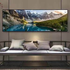 Artistic Forest & Mountain Landscape Oil Painting Print, Wrapped Frame Home Decor, Living Room Decorations, Post Ideas for Art Lovers Gift