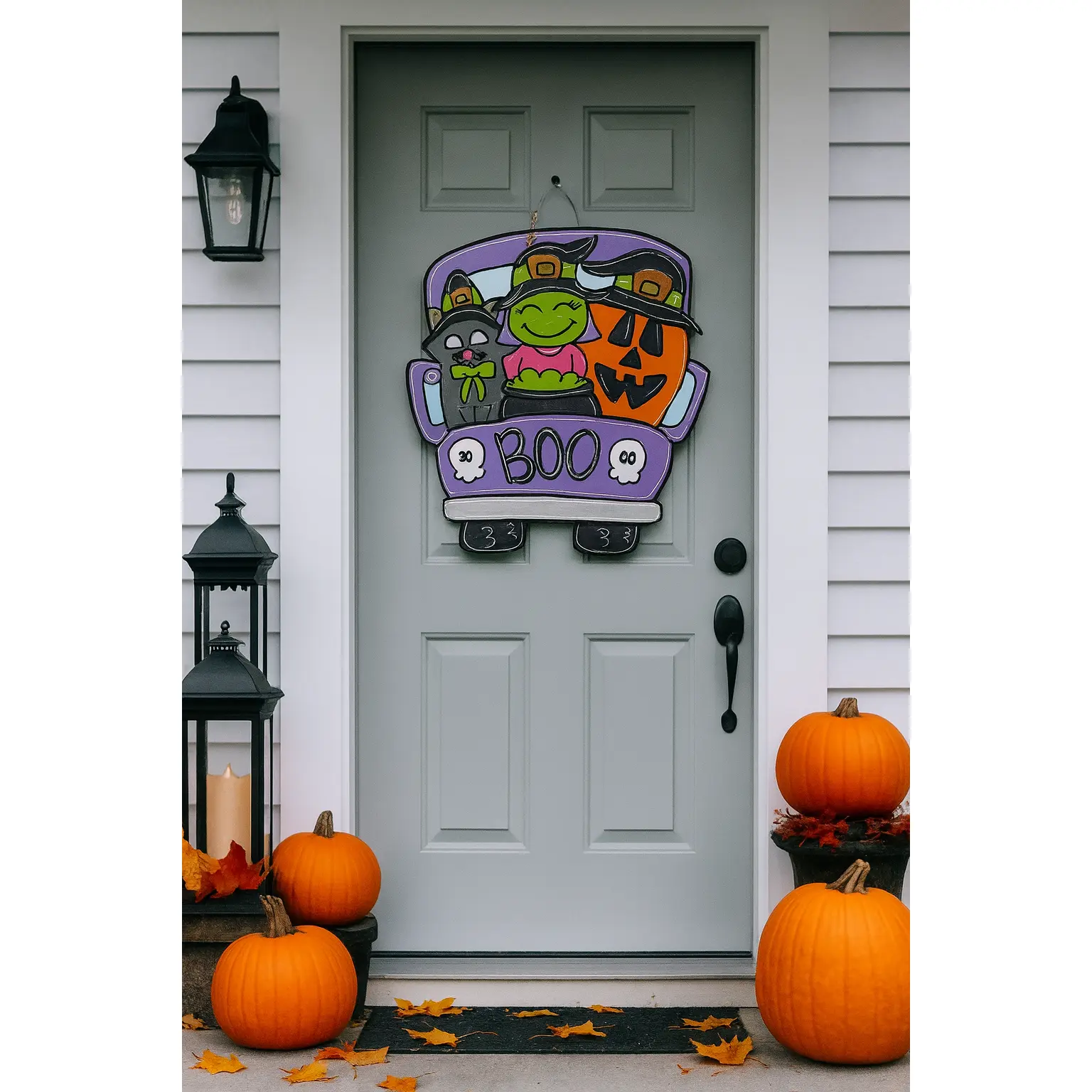 Boo Crew Truck Door Hanger | Hand-Painted Halloween Decor