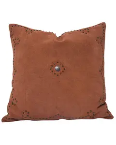 Hiend Accents Unisex Western Suede Antique Silver Concho And Studded Pillow - Pl5030-Os-Tb
