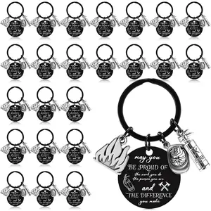 VioraWhite 24 Pcs Firefighter Gifts for Men Firefighter Keychain Accessories Thank You Appreciation Gifts for Firefighters Male Cool Stuff Fire Fighter Graduation