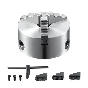 VEVOR 3-Jaw Lathe Chuck, Summervibes,Summervibes, 6'', Self-Centering Lathe Chuck, 0.14- 6.3 in/3.5-160 mm Clamping Range with T-key Fixing Screws Reversible Jaws, for Lathe 3D Printer Machining Center Milling Drilling Machin
