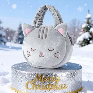Lazada Cat Plush Handbag  Heart Purse Set Adorable Girls Tote Bag Christmas & Birthday Gift for 2-6 Years Old, Soft Lightweight Shoulder Bag for Toddlers