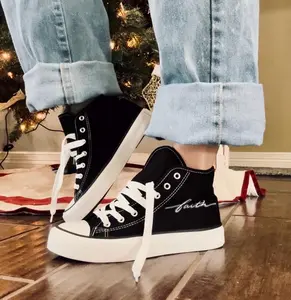 Walk By Faith Canvas Shoes, Christian High Top Shoes, Women High Top Canvas Shoes, Christian Shoes, Christian Gift, Fashion Shoes, Shoes