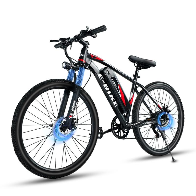 26 Inch Electric Bike, Peak 1500W Motor E-Bike, 28MPH Top Speed, 50-mile range Commuter-style Electric Bicycle, 576Wh battery, 7-speed shifting Front suspension Electric Mountain Bike