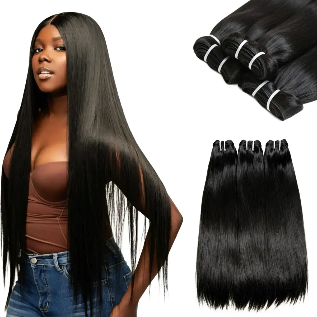 Silk Straight Vietnamese 16A Virgin Human Hair Bundles, Natural Black Raw Hair Weave Extensions, 18 20 22 Inch Available 1/2/3/4 Pcs Pack #Summervibes Vacation Hair