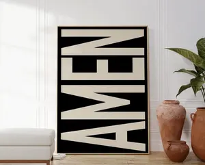 Amen Print Typography Poster Trendy Christian Wall Art Retro Poster Religious Wall Decor Gallery Wall Art Christian Gifts Dorm Room Decor.