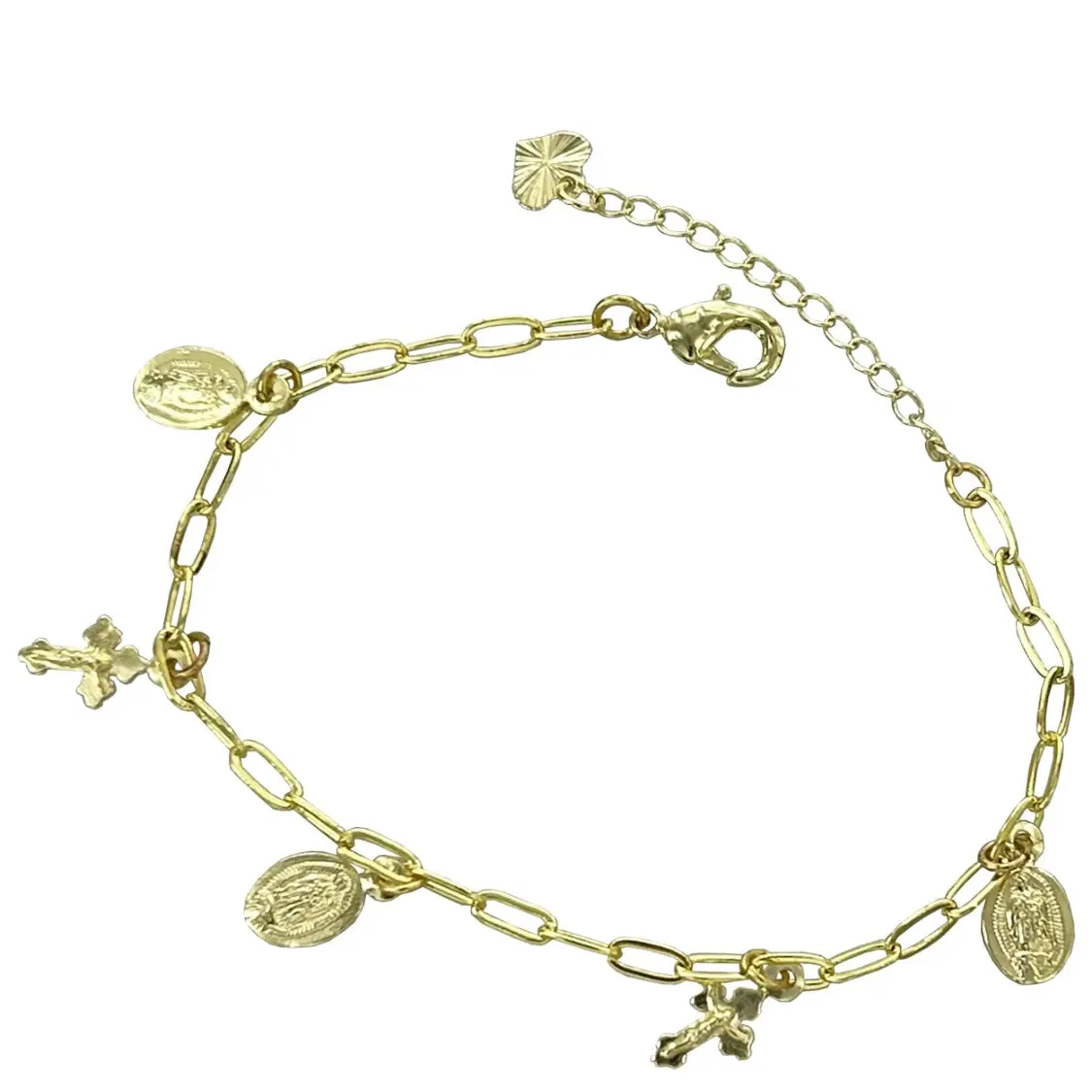 Our Lady of Guadalupe Cross Bracelet (Gold Plating)
