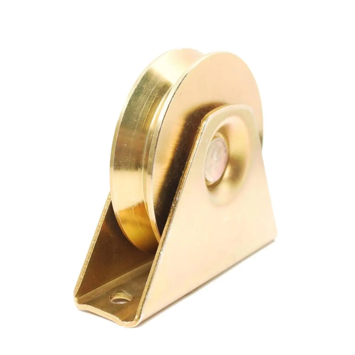212 MAIN Under-the-Gate Sealed Ball Bearing V-Groove Wheel for Sliding Gates V-Profile Tracks, 3.5 in. Steel Flat Mount, Maintenance-Free Design