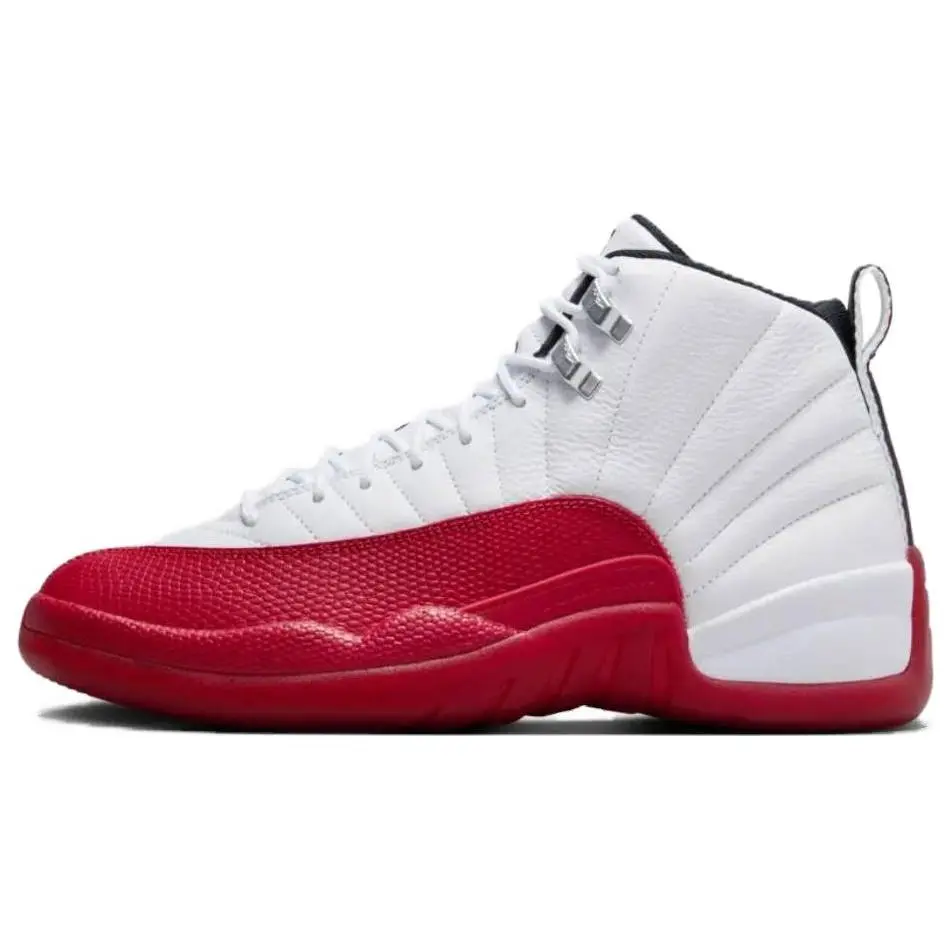 Jordan 12 Retro Cherry 2023 High Top Basketball Shoes Unisex White Black Varsity Red CT8013-116