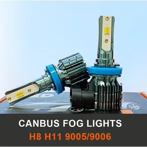 2PCS Dual color fog light H11 canbus superbright H8 H16JP LED Bulbs for fog lamp Lighting