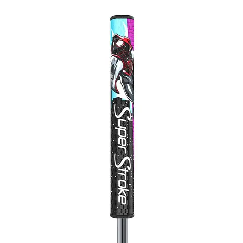 SuperStroke Marvel Miles Morales Tour 2.0 Putter Grip - Golf Equipment with Polyurethane Build, Enhanced Spyne Technology, No Taper Technology, Tech-Port, Countercore Ready Design, Low Hand Fit Golf Club Aid