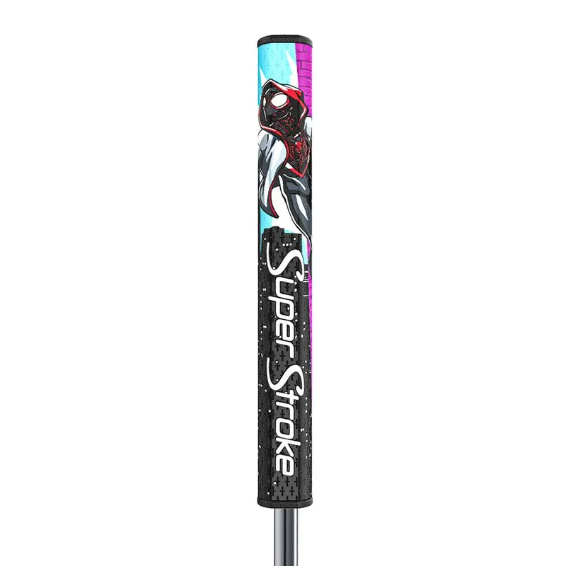 SuperStroke Marvel Miles Morales Tour 2.0 Putter Grip - Golf Equipment with Polyurethane Build, Enhanced Spyne Technology, No Taper Technology, Tech-Port, Countercore Ready Design, Low Hand Fit Golf Club Aid