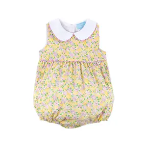 Botanical Garden Yellow Heidi Bubble - Cute Floral Outfit for Baby & Toddler Girls