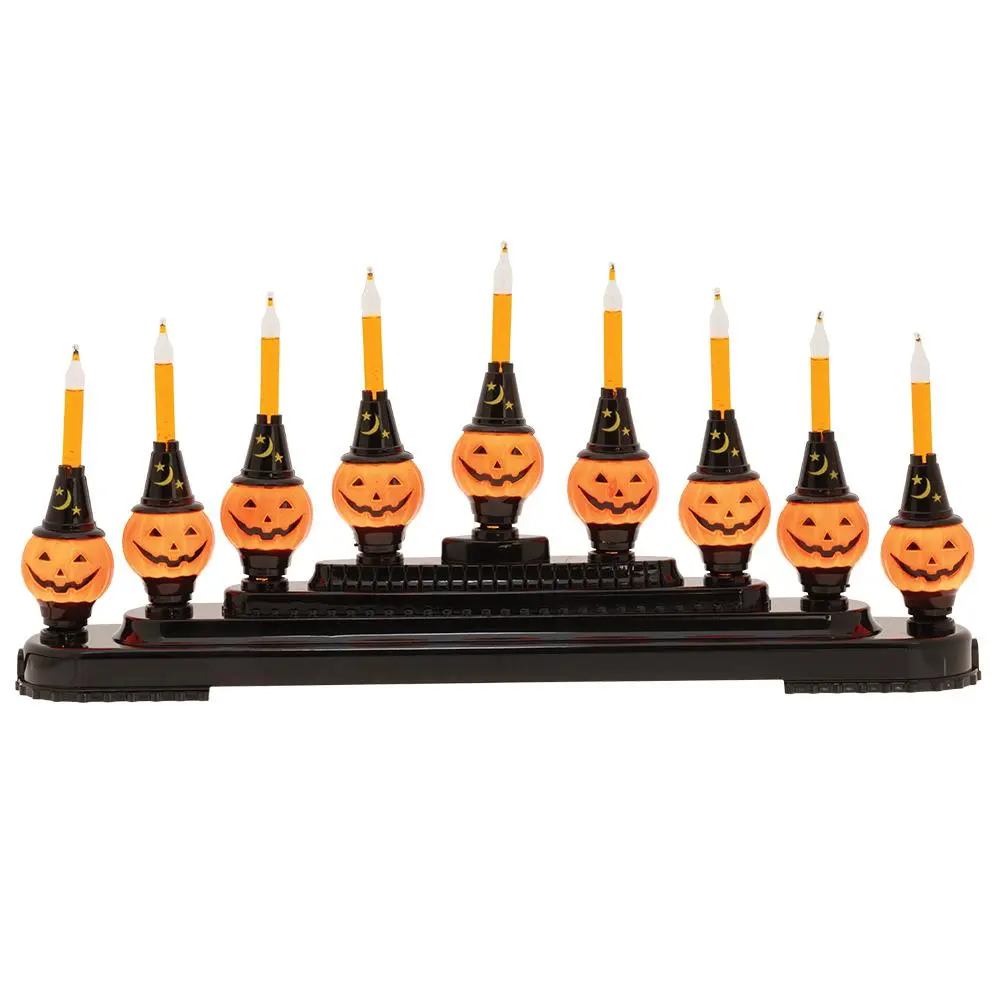 Halloween 9 Count Pumpkin Bubble Light Candolier
