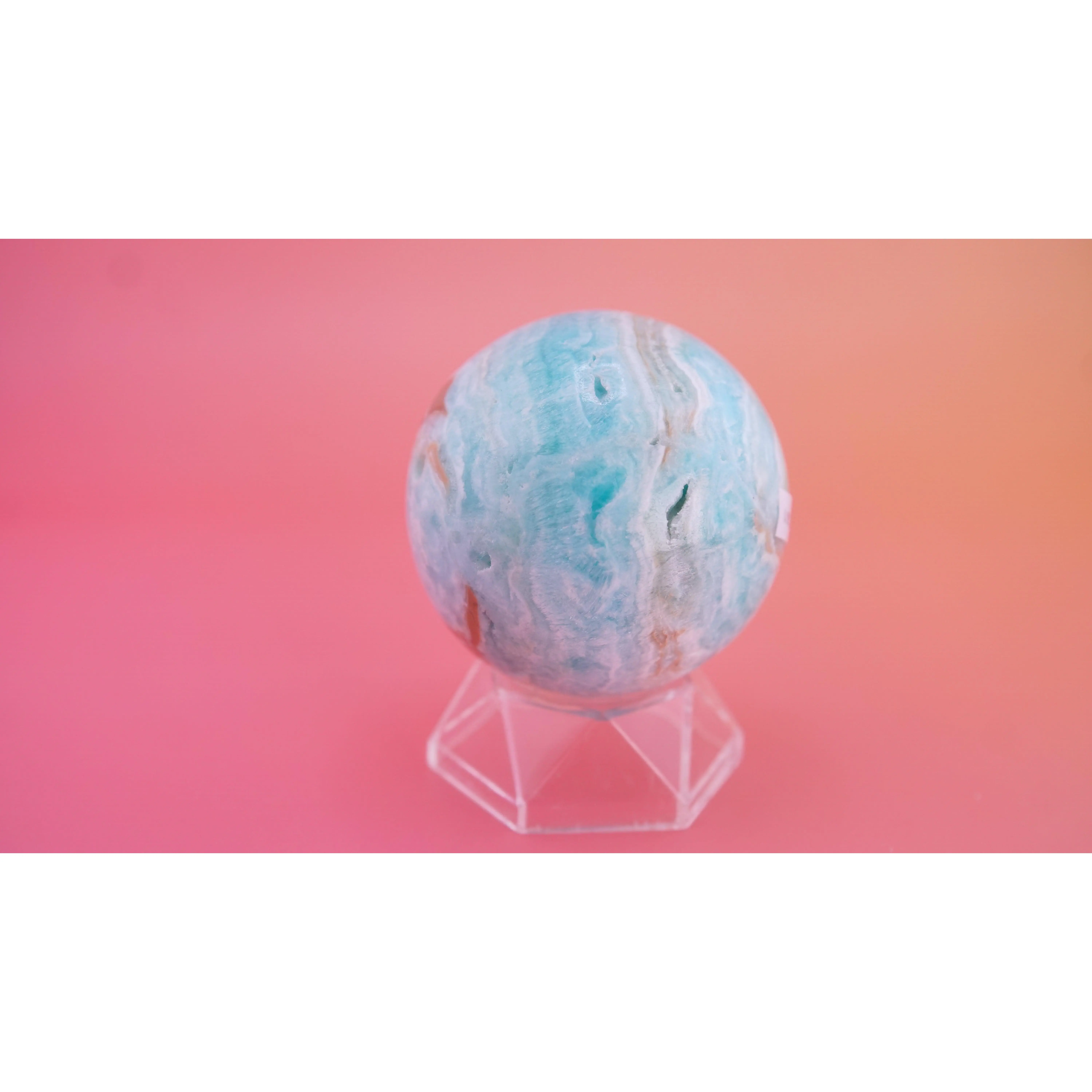 Blue Aragonite Calcite Sphere From Pakistan
