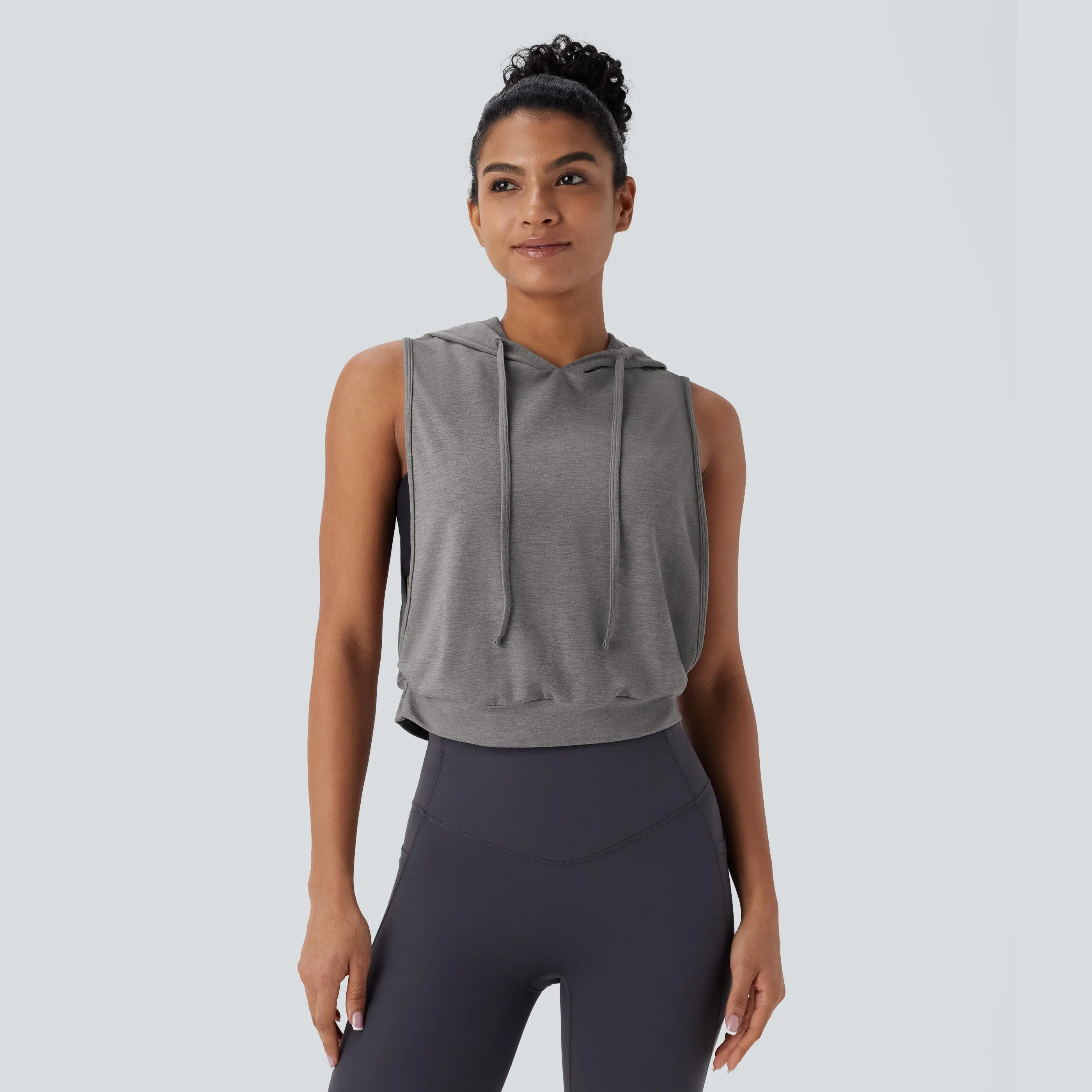 Halara Hooded Drawstring Sleeveless Cropped Running Tank Top, Summer 2025 Outfits #NovaTopFinds #RushReady2025