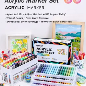 M520 Acrylic Marker Pens Set, Soft Tip 126 Colors, Watercolor Art Drawing Brushes, Layerable Paintbrushes for Creative Painting, Artist Supplies