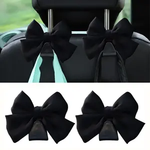 Mandark 2 Piece Car Seat Headrest Hooks, Cute Bow Car Hooks for Wallets and Bags Interior Decoration Accessories for Suv Sedan Truck Car Accessories Women