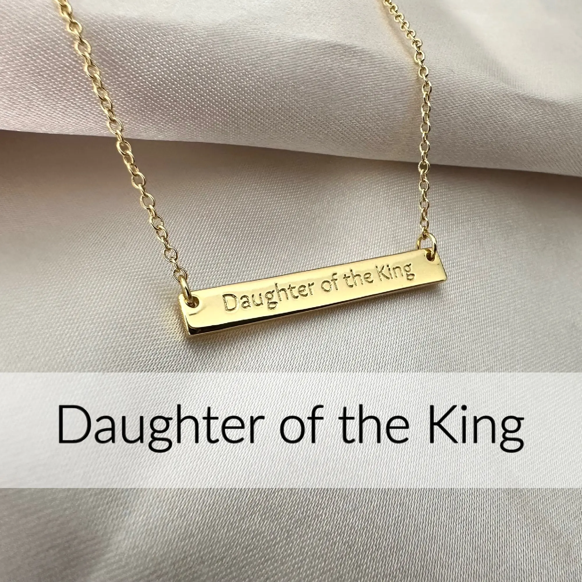 Daughter of the King Nekclace, 14K Gold Double Plated