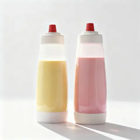 2PCS BPA-Free Modern PVC Pancake Batter Dispensing Bottle - Refillable, Leak-Proof, Reusable, Dishwasher Safe Mixing & Pouring Tool with 2-Bottle Control for Bakers - Essential Kitchen Baking Utensil (Pancakes, Cupcakes)