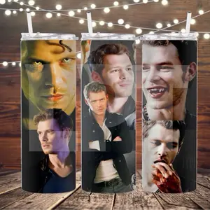 Klaus 20oz Skinny Tumbler Lid Straw Stainless Steel Drinkware Beverage cup tumblr perfect gift Mikaelson Joseph Morgan Originals gothic