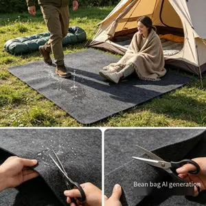 Cuttable Felt Floor Mat, Non-Slip Adhesive Backing, Water Absorbent, Ideal for Camping, Car, Pet Use, Versatile Protective Pad