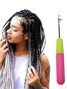 Professional Hair Extension Latch Crochet Hook Needle Wig Making Tool for Dreadlock Braiding Hair Weaving Crochet Braid Locs Installation Repairing DIY Wig Making Tools for Hair Styling Salon Home Use Heatless Styling Kit Durable