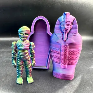 Realistic 3D Printed Egyptian Pharaoh & Mummy Decorations, Moveable Details Collectible Statue, Perfect Gift for Home Office