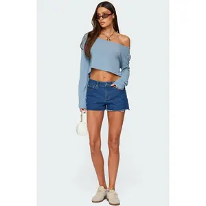 Edikted Women's Birdy Low Rise Denim Shorts