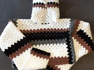 Crochet cropped hoodie