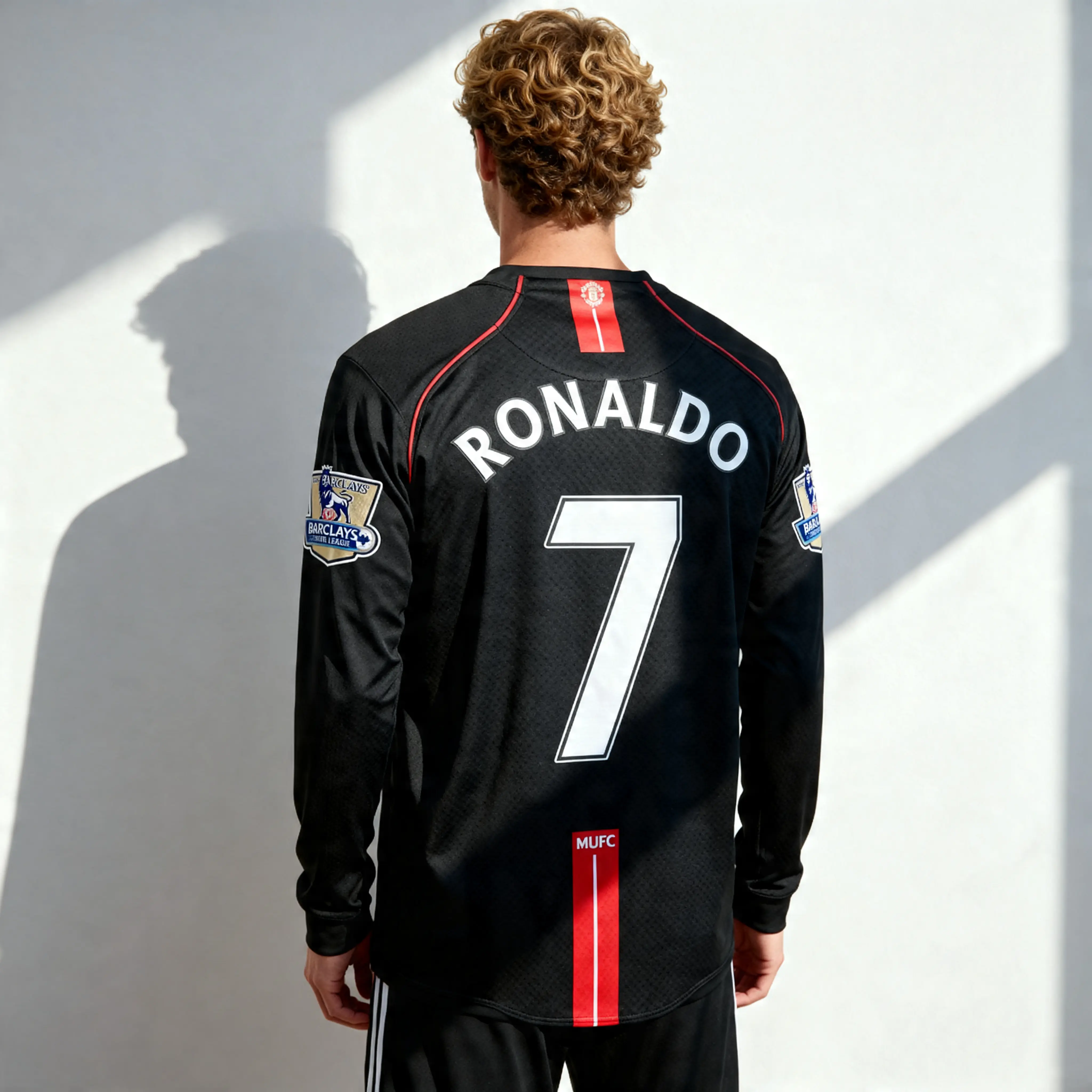 0708 Ronaldo 7 Home Long Sleeve Soccer Jersey Champions League