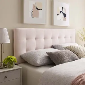 Modway Lily Biscuit Tufted Full Performance Velvet Headboard in Pink