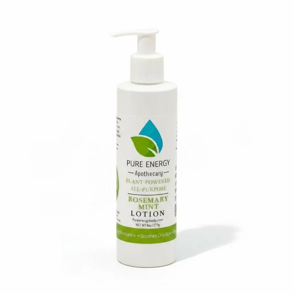 Rosemary Mint All-Purpose Organic Lotion 8oz – Deep Moisture, Fresh Scent, Non-Toxic | Pure Energy Apothecary