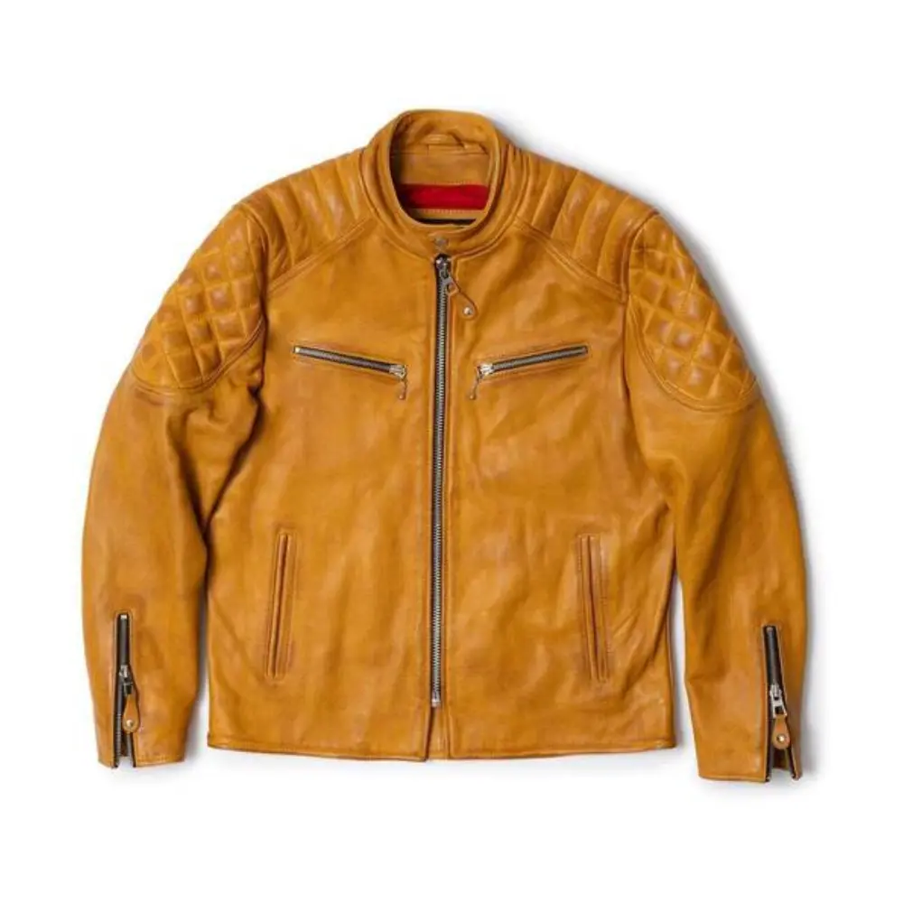 Hide Crafts | Classic Biker Cafe Racer Leather Jacket For Men