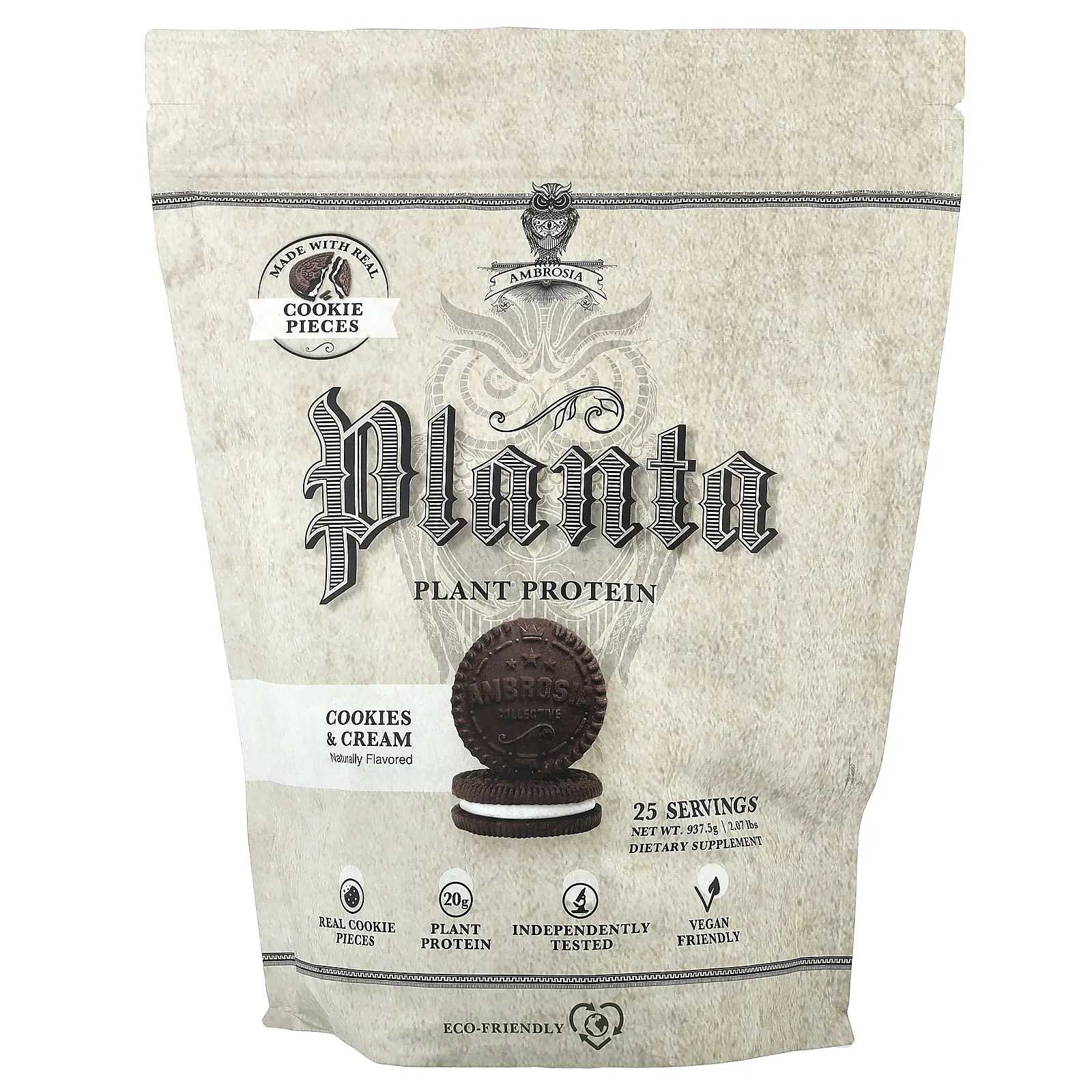 Ambrosia Collective Planta, Plant Protein, Cookies & Cream, 2.07 lbs (937.5 g)