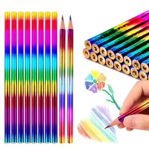 Rainbow Four Color Drawing Pencils Set, 12/24/36 Pieces, Creative Art Sketching, Ideal for Children & Artists, School Kindergarten Gift