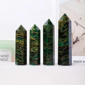 Natural Crystal Emerald Point, 1 Count Healing Crystal Quartz Tower, Healing Wand Stone, Meditation Stone, Energy Gem, Crystal Carvings, Home Decoration