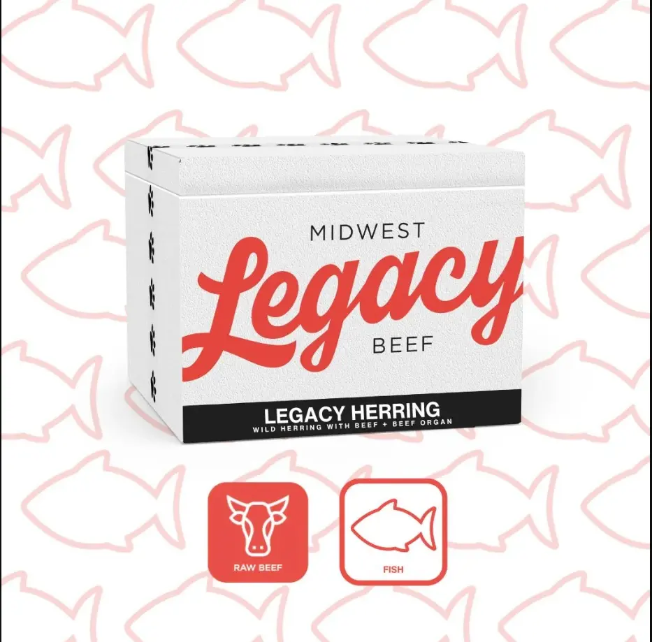Midwest Legacy Herring + Beef Raw Dog Food, 1 lbs Rolls