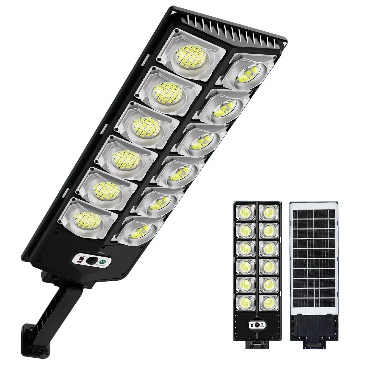 All-in-1 Solar Street Light Outdoor - Motion Sensor LED Security Light with Remote Control, Adjustable Brightness, IP67 Waterproof for Driveway, Commercial Use