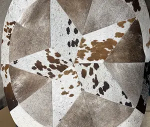 Genuine cowhide 3x3 circle rug