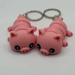Pink Pig Fidget Keychain Accessory - Cute Design for Your Keys