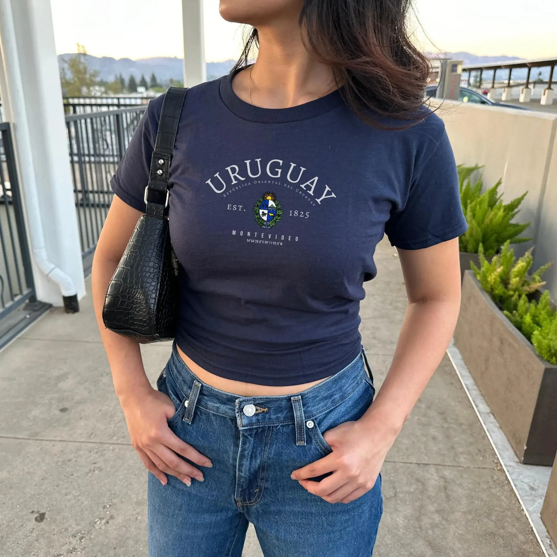 Uruguay Women's Baby Tee, Uruguay Y2K T-shirt, Uruguay, Uruguay Crop Tee, Vintage 2000s 90's Baby Tee, Uruguay Shirt, Uruguay Tank Top