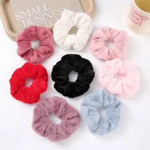 10PCS Scrunchies Fluffy Bobbles Hair Elastic Ponytail Holder Soft for Women Girls 8 Random Colors.