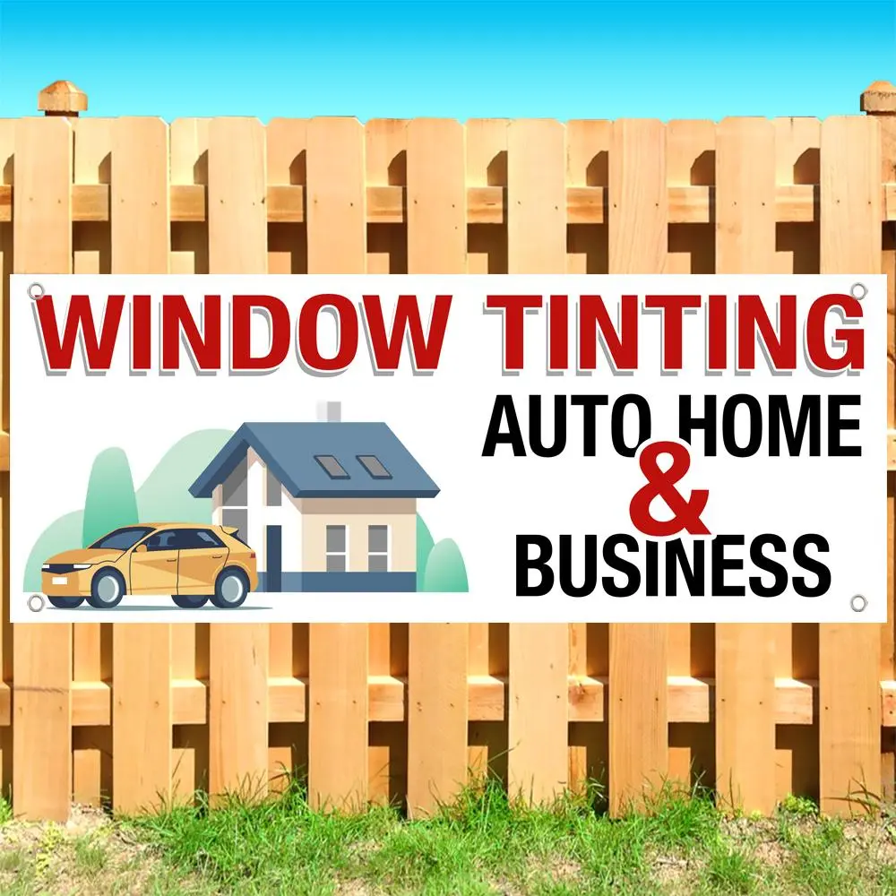Window Tinting Auto Home & Business Banner 13 oz | Non-Fabric | Heavy-Duty Vinyl Single-Sided With Metal Grommets SB11354